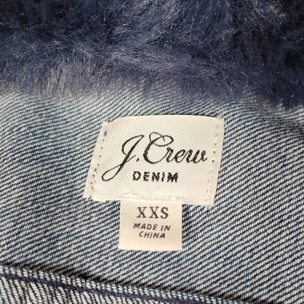 J. Crew Retro‎ Denim Jacket with Faux Fur XXS